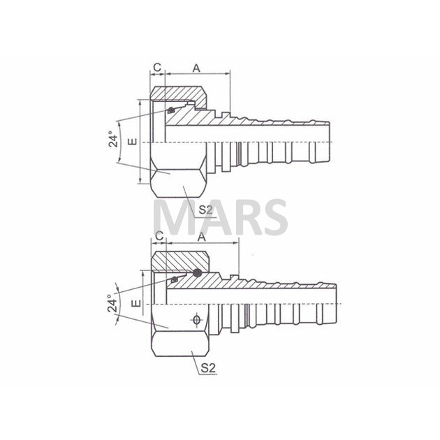 Hydr.konc. DKOS 4SH Interlock DN20 / M30x2 0°